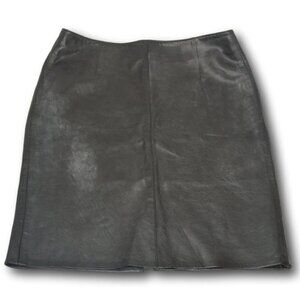 Womens Black Leather ASHY London Pencil Skirt 12